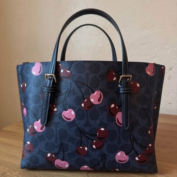 Coach Mollie 25 Tote - Denim & Cherry - Picture 3 of 7